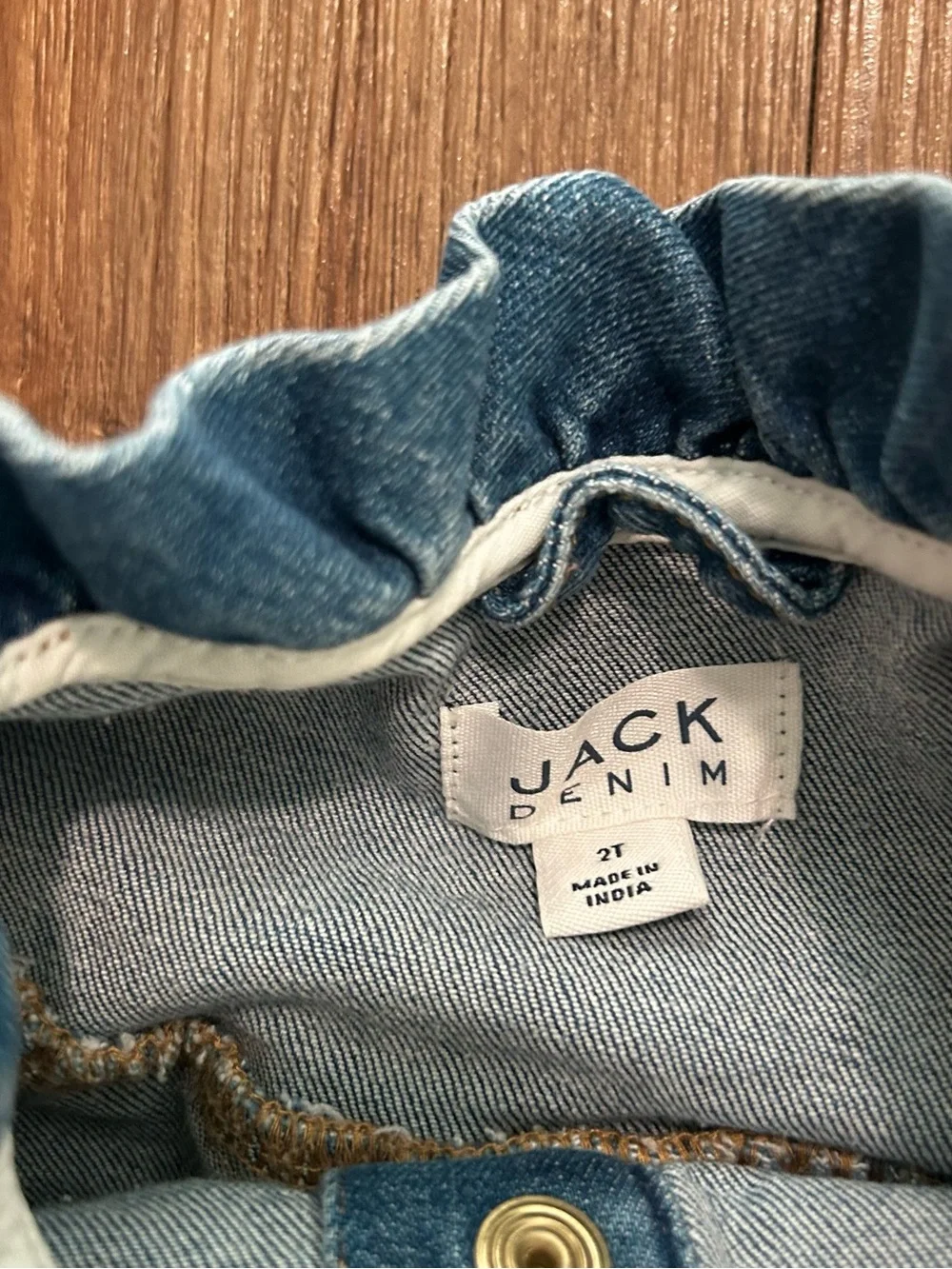 JANIE and JACK Girls Denim Ruffle Jacket Medium Blue Wash Snap Closure 2T